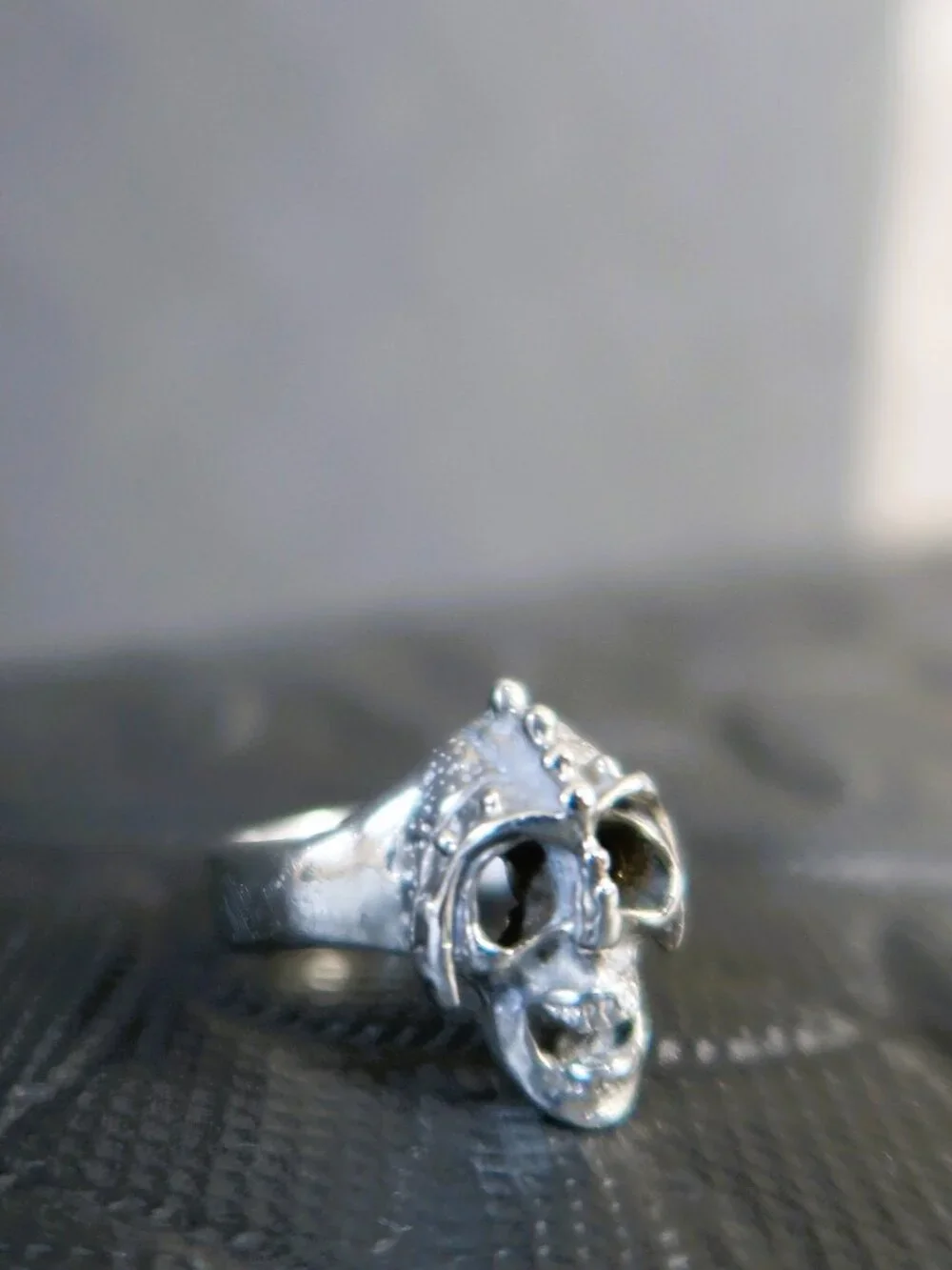 Sterling The Last Laugh Edgy Screaming Skull Silver Ring Large Biker Unisex